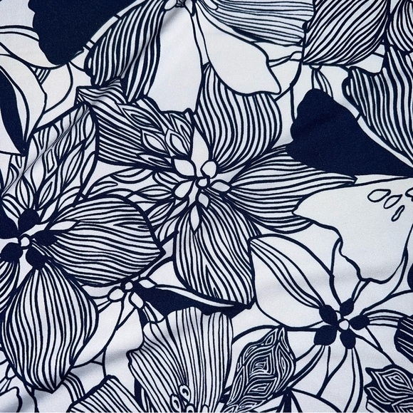 Stella Parker Navy & White Floral Short Sleeve UPF 30+ Sun Protection Dress, NWT - Picture 12 of 14